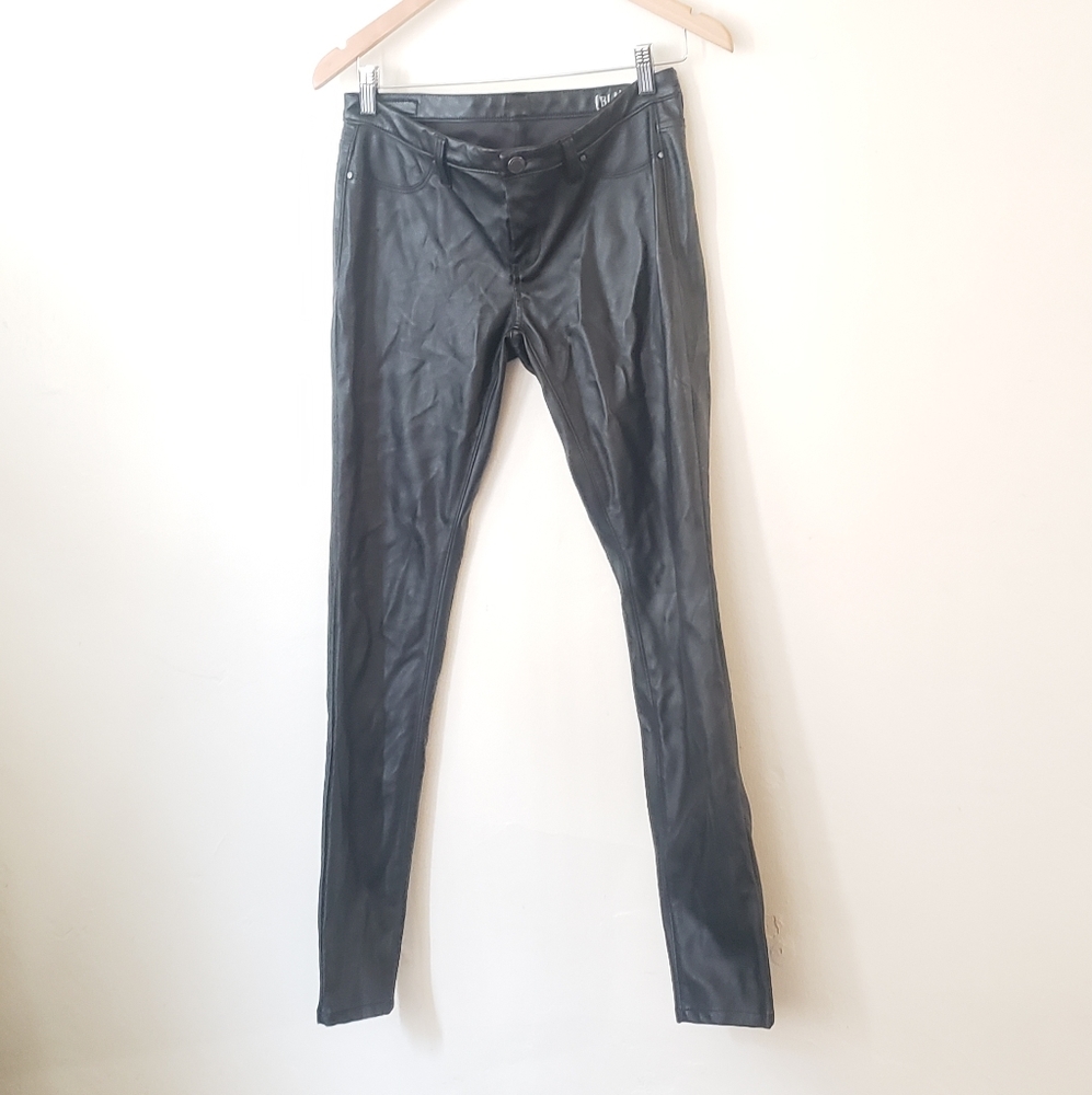 blank nyc black faux leather pants size 28